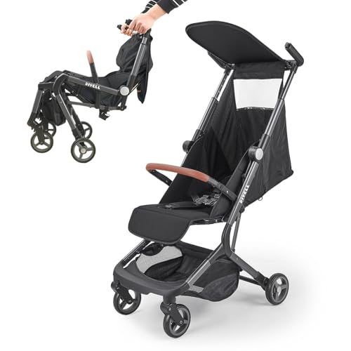 【快適ワンタッチ、コンパクト。】 ベビーカー 折りたたみ 機内持ち込みサイズ リクライニング サンシェード 【JAPAN BRAND】 (ブラック)