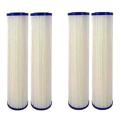 CFS – 4 Pack Pleated 0.35 Sub-micron Post-Filter Cartridges for Whole House Water Filter Systems – Removes Bad Taste and Odor – White