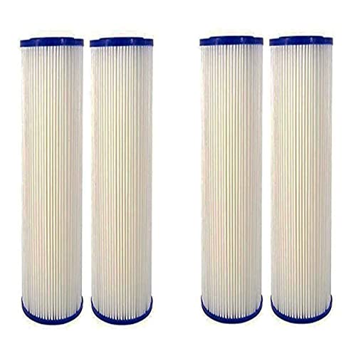 CFS – 4 Pack Pleated 0.35 Sub-micron Post-Filter Cartridges for Whole House Water Filter Systems – Removes Bad Taste and Odor – White
