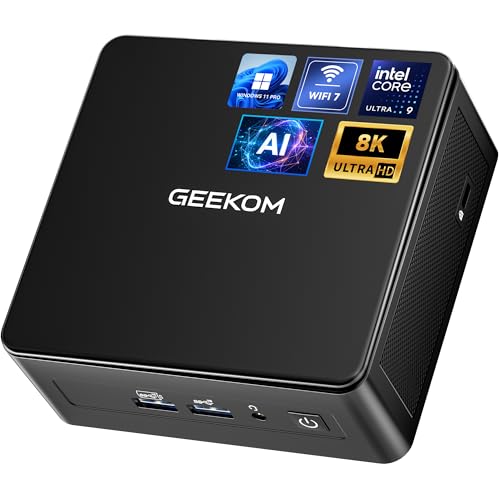 GEEKOM IT15, The Most Powerful AI Mini PC with Intel Ultra 9 285H(15th Gen) 99 Tops | 32GB DDR5, 1TB SSD | Arc 140T GPU | WiFi 7, 8K Quad Display, Win11 Pro, Video Editing, Coding, and Multitasking