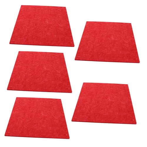 TOYANDONA 5pcs Paneles de Fieltro Aislantes Acústicos Rojo 30x30x0.9cm para Decoración de Pared, Absorción para Casa, Ktv y Estudios miniatura 1