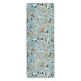 Different Dogs Yoga Mat Non Slip Natural Rubber Fitness Exercise Mat for Home Workout Gym Stretching Pilates Mats with Carrying Bag 71" x 26"
