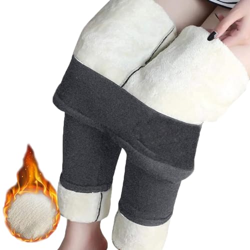 CPARTS Joiecharm - Leggings con forro polar, leggings de cintura alta con forro polar, pantalones gruesos de invierno para mujer, gris, XXXXXL