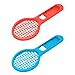 Tennis Racket for Nintendo Switch Joy-con Controllers, Twin Pack Tennis Racket for Mario Tennis Aces Game, Nintendo Switch Accessories (Blue and Red)