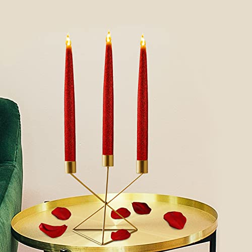 Furora Lighting Red Led Taper Candles, Window Candles, Candle Lights, Long Candles, Battery Powered Candles, Electric Candles Window Lights With 6 Hour Timer Function - Red 11.5", Pack Of 2 #TOP7