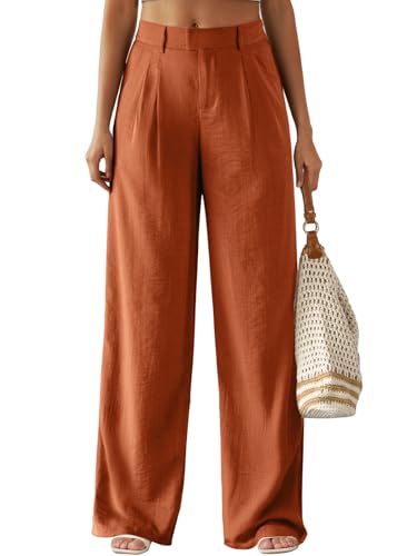 Feiersi Women's Wide Leg Pants Casual High Waisted Slacks Straight