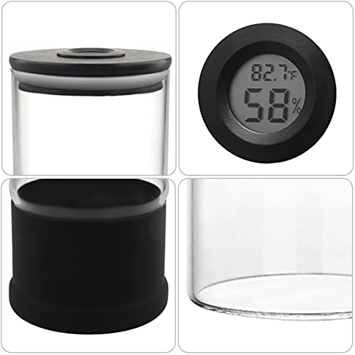 Tisfa Cigar Humidor, Cigar Jar With Digital Hygrometer And Humidifier, Glass Cigar Case That Can Hold About 12-18 Cigars #TOP2