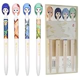 Maydahui 8 Pcs Cute Chinese Girl Doll Gel Pens Retractable Retro Hanfu Print Pens Novelty Floral Pens for Students Teachers Coworkers Women Girl's Day Gift Desk Decor Birthday Gift