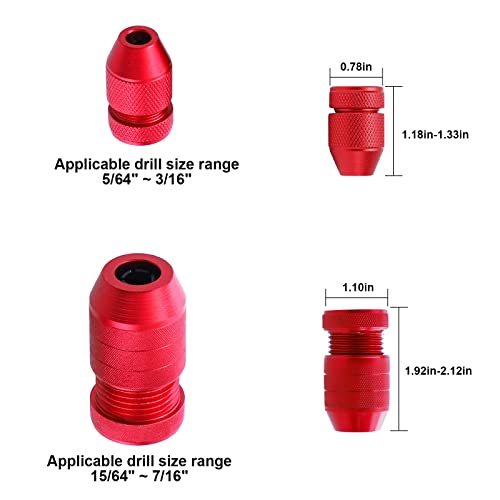 Adjustable Drill Depth Stop, Countersink Drill Bit Depth Stop, Drill Size Range 5/64\"-3/16\", 15/64\"-7/16\", Aluminum Drill Stop Outer Ring with Nylon Inner Ring,Suitable for Woodworking Tools, 2 Pcs