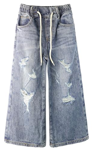 Jean denim large pour filles idéal pour l école et les loisirs