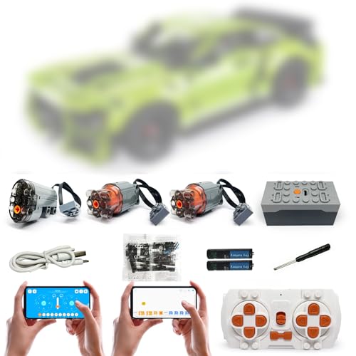 WANCHENG Technik Motor Set für 42138 Technic Ford Mustang Shelby GT500, APP 4 Control Modes, Upgrade Zubehör mit 3 Motor und Remote Control Set (Model not Included)