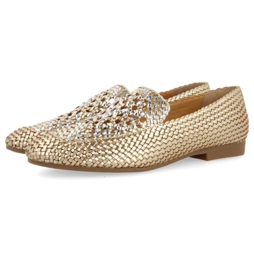 Mocassins en cuir tressé femme platine chaussures plates élégantes RADDUSA