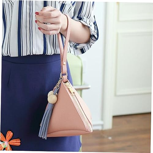KESYOO PU Litchi Pattern Triangular Women's Key Case Handbag Mini Zipper Wallet for Everyday Use4