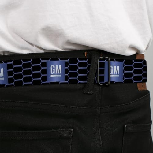 Cinturón de seguridad GM Bug Panal Buckle-Down ajustable negro y azul 4