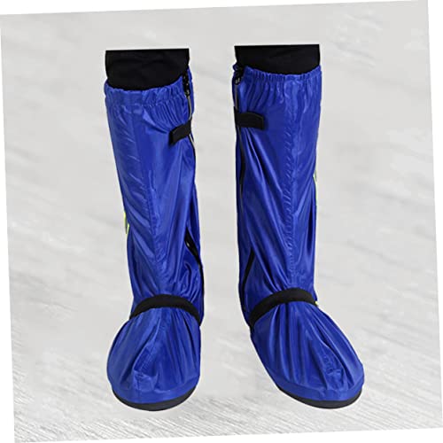 Cubiertas para zapatos Hemobllo para hombre y mujer, reflectantes, protección alta para botas de lluvia, tela Oxford duradera, azul XXL para clima nevado y lluvioso miniatura 4