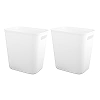 Vista 8 de UUJOLY Cubo de basura de plástico, cesta de basura para baños, cocinas, oficinas, habitaciones de los niños, gris, 3.5 galones, paquete de 2