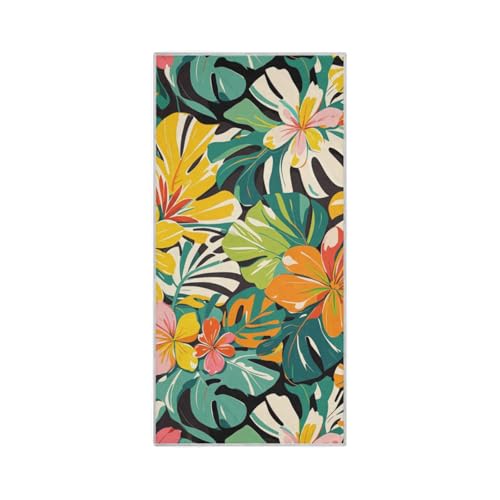 Yoogain Colorful Summer Hawaiian Flowers Cute Hand Towels for Kitchen Quick Dry Towel Set washcloths Bulk Hand Towels Gym Towel Sports 30