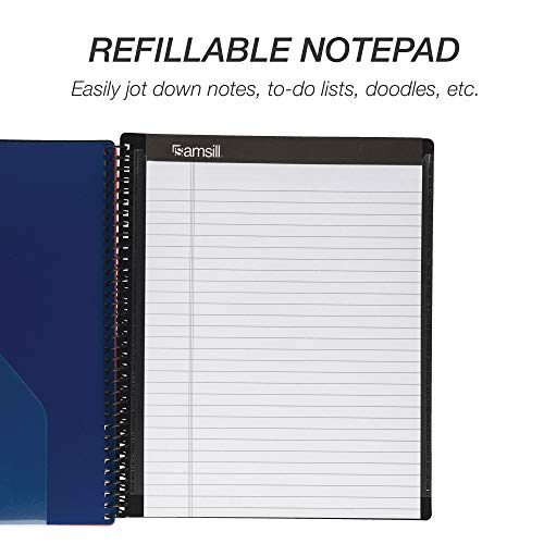 Image of Samsill Spiral Folder Organizer - 5 Dividers & 10 Pockets with Notepad & Clipboard, Multi Pocket Color Cordinated Folder Binder with Customizable Tabs, Document Organizer (Basic)