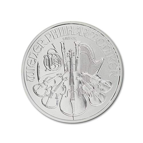 2008 - Present (Random Year) 1 Oz Austrian Silver Vienna Philharmonic Coin Brilliant Uncirculated With Certificate Of Authenticity 1.5€ Bu #TOP2