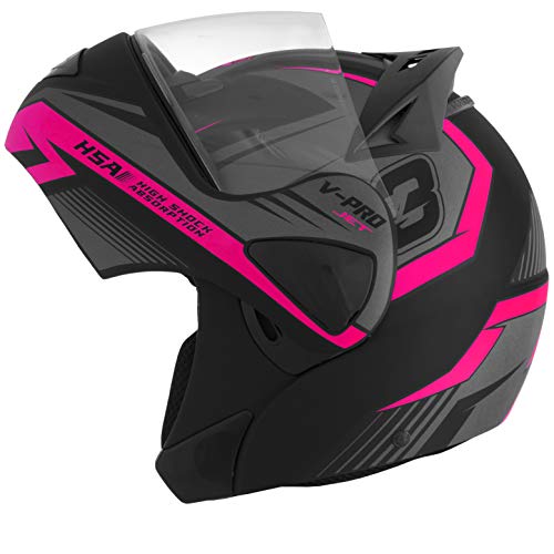 Pro Tork Capacete V-Pro Jet 3 Fosco 62 Preto/Rosa