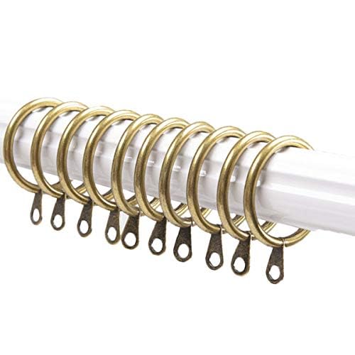 iPEAK Confezione da 36 ganci per tende in ottone e metallo, diametro interno 30 mm (ottone, 36 anelli