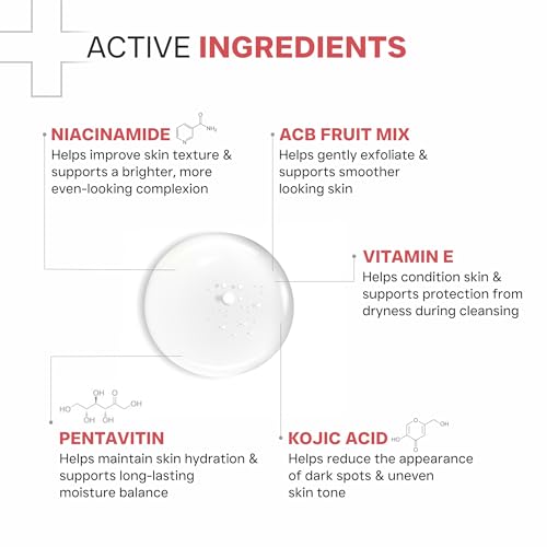 Image of DERMATOUCH Bright & Even Skin Tone Gentle Cleanser | Helps Reduce Dark Spots, Uneven Tone & Dullness | pH 5.5 Balanced | Dermatologist Tested | 50ml