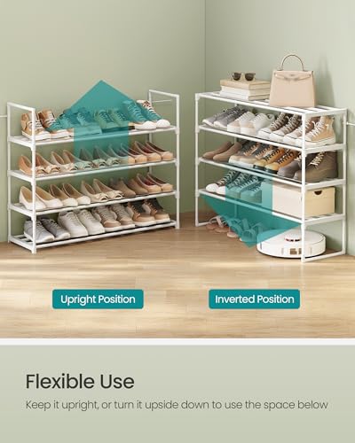 image for SONGMICS Shoe Rack, 4-Tier Shoe Organizer, Metal Storage Shelf, Uprigh