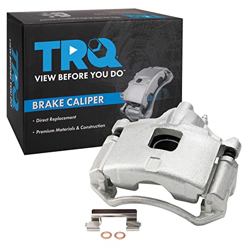 Image of TRQ Front Disc Brake Caliper with Bracket & Hardware RH