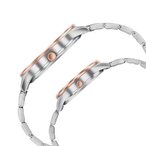Image of Sonata Jashn with Quartz Analog White Dial IPS+IPRG Strap Men and Women (Pair) Wedding Watch - 7721087125KM01
