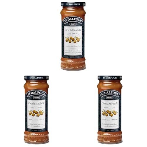 St Dalfour CIRUELAS MIRABEL | Fruta triturada | Mermelada natural 284g | 100% fruta sin azúcares añadidos (Paquete de 3)