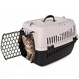 HAPPET Tiertransportbox ABBA S Grau 50x33x33 cm – Robuste, gut belüftete Transportbox aus Kunststoff für Katzen & kleine Hunde, tragbare Travel Crate & Cat Carrier