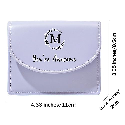 Amerixun Custom Logo Text Wallet, Personalized Small PU Leather Cash Pocket, Women Girl Card Holder Wallet (Flip)3