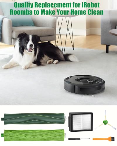 Miniatura 7 de Accesorios De Recambios Para Irobot Roomba Series E I J I7 I7 J7 J7 I3 I3 I4 I4 E5 E6 Aspiradora, Repuestos Compatibles Con Roomba, 2 Juegos De Cepillos Principales,8 Filtro,10 Cepillo Lateral