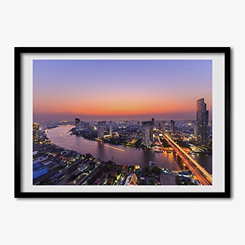 Tableau Moderne Bangkok Ouest Tulup pour Salon Élégant 70x50cm
