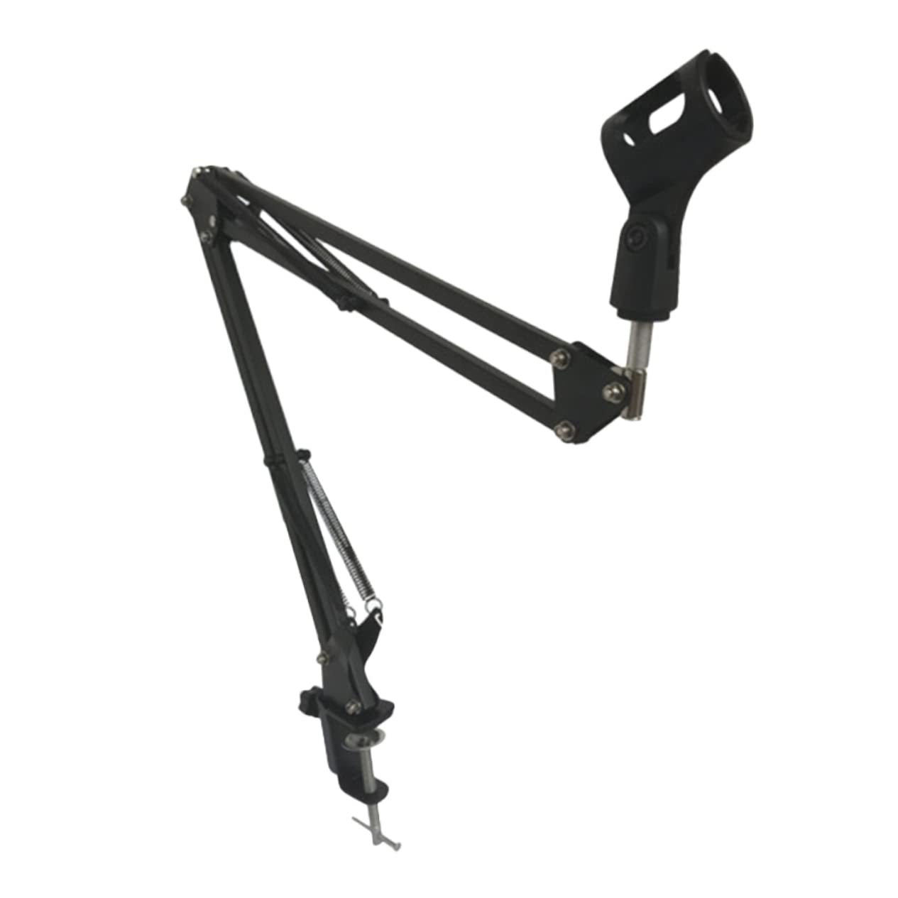 Toddmomy Adjustable Suspension Mic Table Bracket Load Bearing Microphone Mount for Home Broadcasting Video Recording and Remote Meetings Durable Iron Base Black