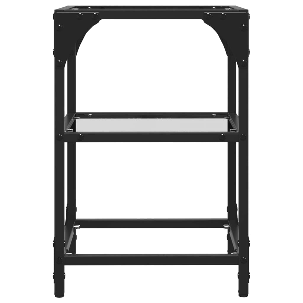 Mesa de centro con placa de cristal, transparente, 30 x 30 x 45 cm, marco de acero, mesa de salón para aperitivos, bebidas, decoración, juego de mesa auxiliar