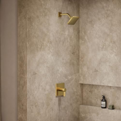 Image of KOHLER TS23503-4-2MB Parallel Rite-Temp shower trim, Vibrant Brushed Moderne Brass