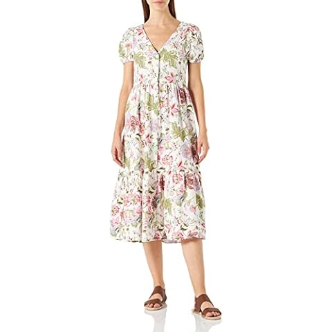 Springfield Vestido Midi Flores Lino Cover