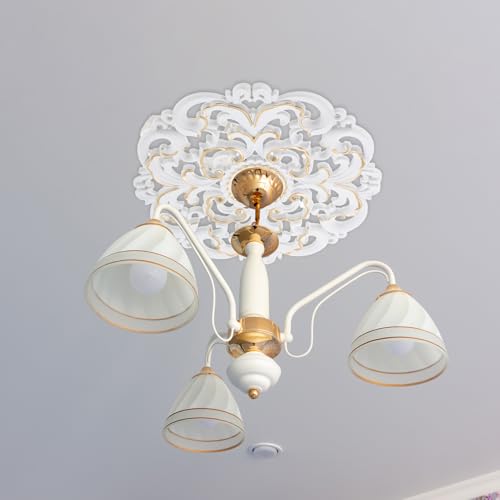 Placa de techo para lámpara y ventilador en salones elegantes 8