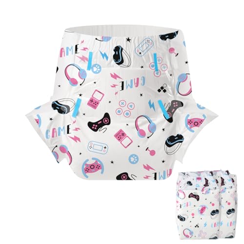 CutiePlusU Pañal adulto 2 piezas Game Baby Bragas Desechables para Incontinencia con Bucles(Large 37'-47')