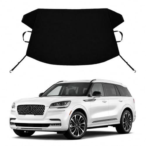 Image of Aviator Custom Windshield Cover for Ice and Snow Lin-coln Aviator Heavy Duty 600D Oxford Fabric Windshield Protector Fit Waterproof Frost Snow Cover Winter Car Accessories