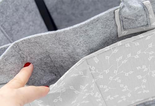 BABYJEM KEÇE ANNE BEBEK BAKIM ÇANTASI GRİ ÇİÇEK - Görsel 6