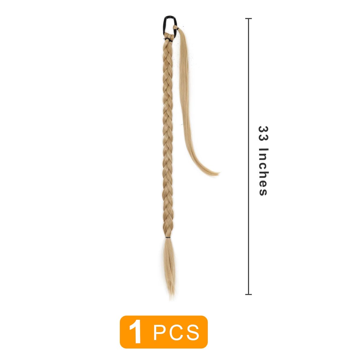 Prinfantasy 33" Long Braid Ponytail Hair Extension, Wrap Around Hair Piece With Scrunchie, Braiding Hairpiece - Image 2