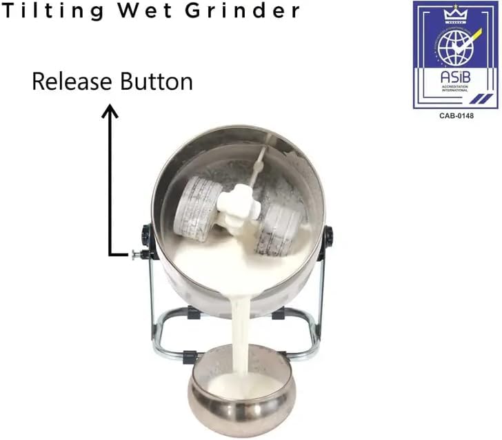 Lakshmi Black White Model 2 L Titling Table Top Wet Grinder with Atta Kneader & Coconut Scrapper | 110 Volt | For USA & Canada