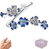 mzvoo anillo flor de melocotón,joyería floral de melocotón ajustable(B)