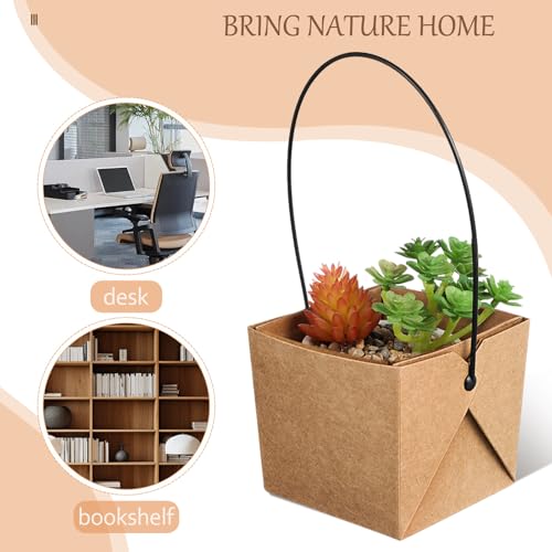Mini macetas con agujeros de drenaje pack de 12 y bolsas kraft para recuerdos vivos 8