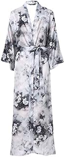 BABEYOND Womens Kimono Robe Long Floral Wedding Robes for Bridesmaids Satin Silk Kimono
