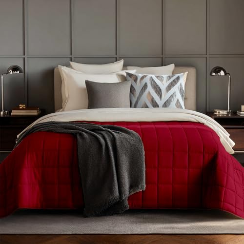 HomeSmart Products Weighted Blanket Queen Size 40lbs - Breathable, Hypoallergenic Soft Fabric, Extra Heavy Blanket Red Burdundy
