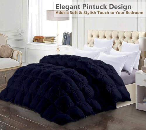 Saferay Green Pinch Pleat Pintuck Luxury Comforter King 102x90 Navy Blue by Saferay Green - Used condition - Image 2