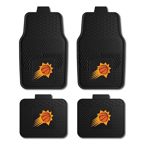 FANMATS 39921 NBA - Phoenix Suns 4-pc Vinyl Car Mat Set | Front Seat and Back Seat Car Mats with Team Logo